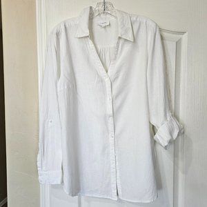 Soma Weekend Linen/Rayon White XL shirt EUC